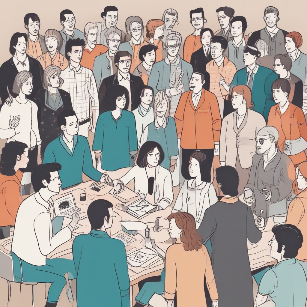 Meeting people illustration